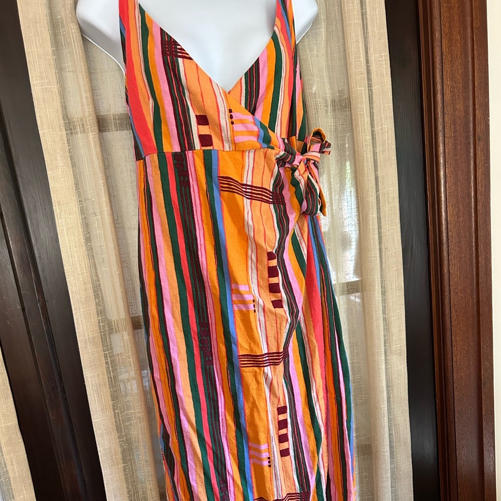 Urban Outfitters Multicolor Striped Wrap Dress